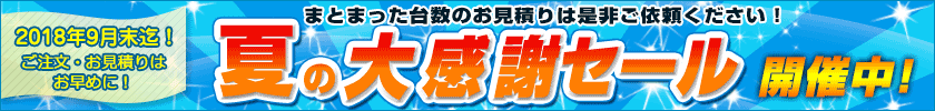 夏の大感謝セール!9月末までの期間限定大特価でご提供
